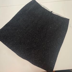 Black Wool Tweed Skirt